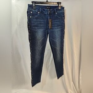 Romeo and Juliet Couture INDIGO Women's Grommet Side NWT Denim Jeans Medium